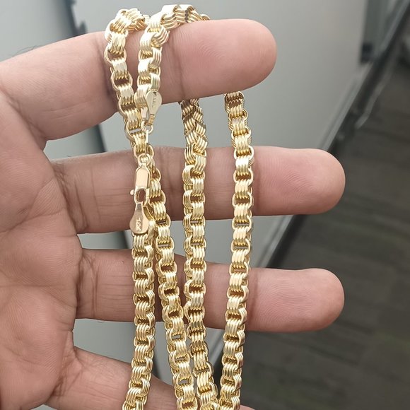 10kt Real Gold Box Byzantine chain 18 inches